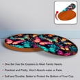 thumbnail image 4 of Butterfly 6PCS Round Coasters, Microfiber Leather Drink Coasters Set of 6, 11x11 cm/4.3x4.3 in Absorbent Coaster for Drinks, Cup Coaster for Home and Kitchen Decor, 4 of 6