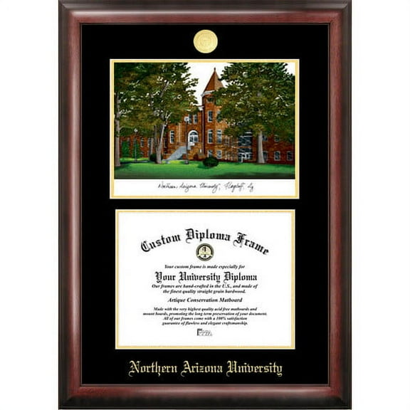 Northern Arizona University 8.5" x 11" Gold Embossed Diploma Frame with Campus Images Lithograph
