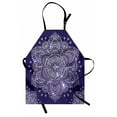 thumbnail image 1 of Ethnic Apron Ethnic Floral Ornament Tribal Spring Round Mandala with Paisley Inspired Retro, Unisex Kitchen Bib Apron with Adjustable Neck for Cooking Baking Gardening, Purple White, by Ambesonne, 1 of 3