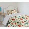 thumbnail image 4 of Ambesonne Deer Quilted Bedspread Set 2 Pcs, Wooden Winter Animals, Twin Size, Multicolor, 4 of 6