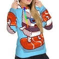 thumbnail image 5 of Yiaed Sushi Salmon Surfing Print Womens Casual Hoodies Crew Neck Long Sleeve Sweatshirts With Pocket Pullover Tops Women's Hooded Sweatshirt-Medium, 5 of 5