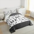 thumbnail image 3 of Homewish Animal Deer Full Size Comforter Sets 3-Piece for Boys Girls,Christmas Snowman Bedding Comforter Set,Geometric Plaid Grid Lightweight Bedding Sets,Super Cozy Room Decor,Reversible, 3 of 8