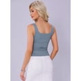 thumbnail image 3 of DARING DIVA Women's Going Out Y2K Slim Fit Ruched Crop Tops XS Dusty Blue, 3 of 6