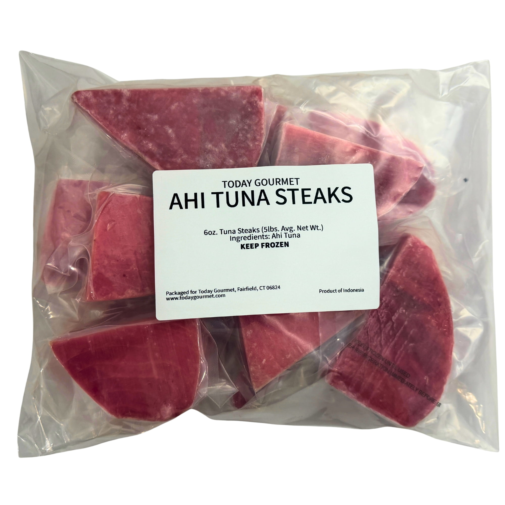Today Gourmet Frozen Ahi Tuna Steaks - 6oz. Steaks - 5lb. Package