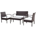 thumbnail image 2 of vidaXL 4 Piece Garden Lounge Set with Cushions Poly Rattan Brown, 2 of 5