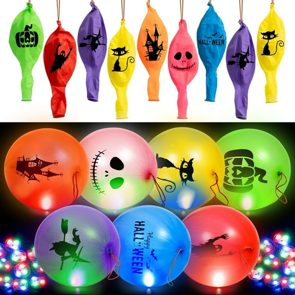 GuassLee 42Pack Punch Balloons for Kids, Party Game Favor Supplies Decorations, Assorted Color Horror Design Punch Balloons for School Classroom Game, Kids Hand Out
