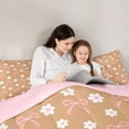 thumbnail image 4 of Erosebridal Cute Bowknot Daisy 7-Piece Twin Bedding Sets,Cartoon Flowers Blossom Bedding Comforter Set For Girls Kids,Orange White Pink,Reversible, 4 of 7
