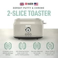 thumbnail image 2 of Open Box Haden Dorset Wide Slot Stainless Steel Retro Toaster, Putty Beige, 2 of 12