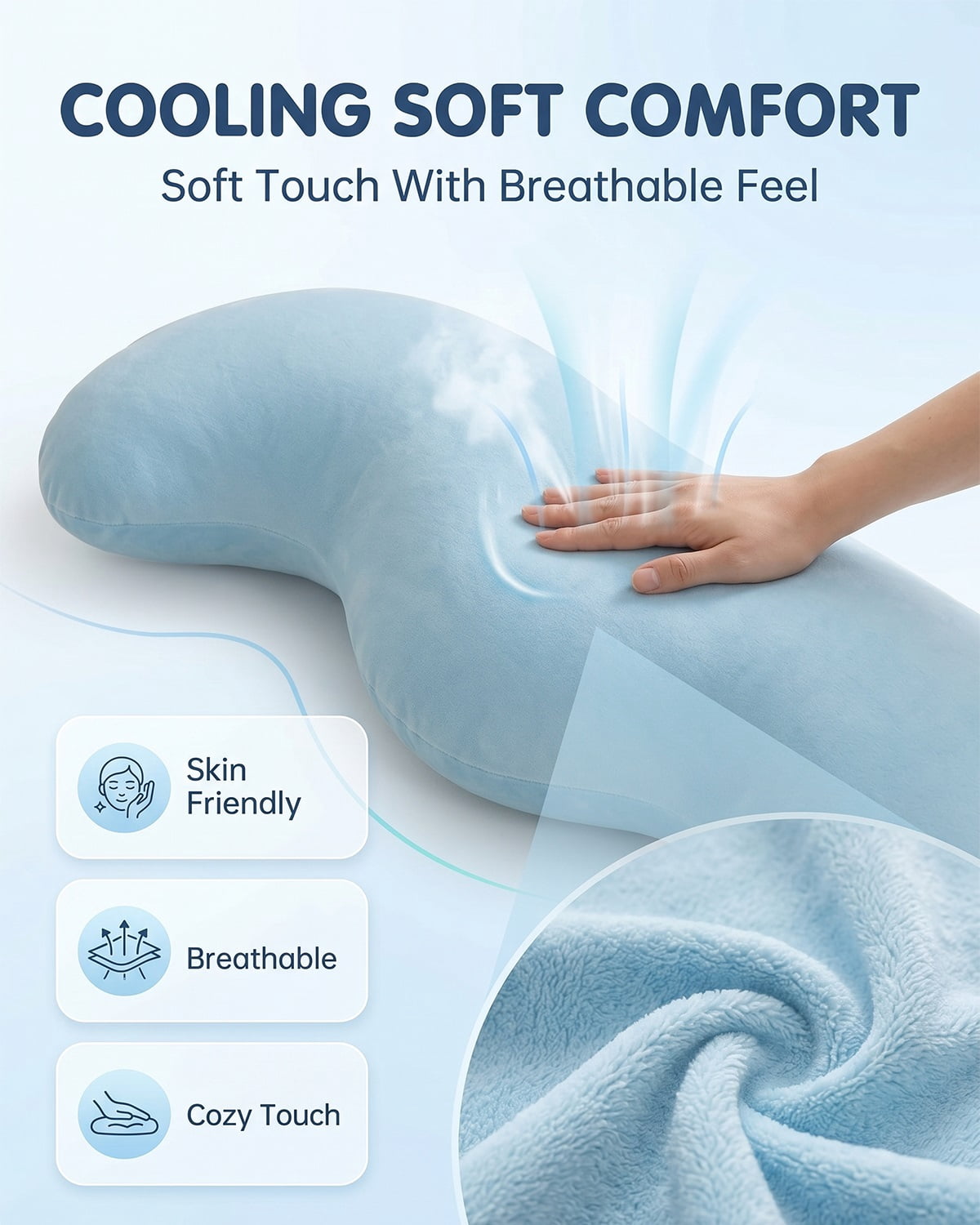 Pea Pod Body Pillow for Adults Firm Bolster Memory Foam Extra Long Couch Pillow Side Sleeper Round Hugging Full Cooling Soft Fabric Pillows Sleeping Ergonomic Design Multipurpose Deep