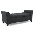 thumbnail image 4 of Santa Cruz Contemporary Fabric Storage Ottoman Bench, Dark Gray, 4 of 9