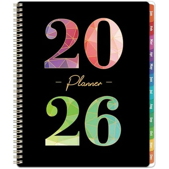 2026 Planner - 2026 Planner Weekly and Monthly from January to December, 9" x 11", with Inner Pocket, Colorful Coated Tabs