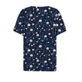 thumbnail image 5 of AUNVITO Women's V-neck Button Front Short Sleeve T-shirt Loose Fit with Random Print Casual and Trendy Style, 5 of 7
