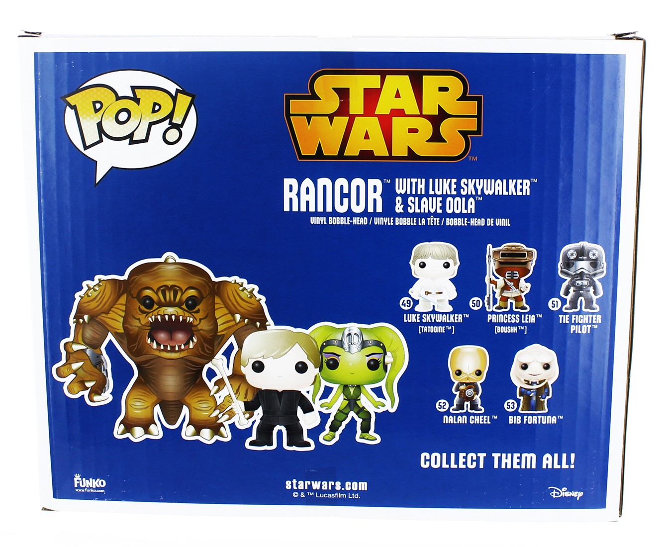 Pop Star Wars Rancor with Luke and Slave Oola Vinyl Figure 3-Pack ...