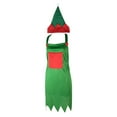thumbnail image 1 of Delantal rojo Delantal de elfo navideño Delantal de cocina con decoración navideña Juego de delantal navideño no tejido/delantal 76x53cm gorro 40x29cm/tejido de ANGGREK Otros, 1 of 8