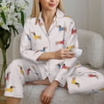 thumbnail image 4 of Goofa Dachshund Dog Puppy Printed Women’s 2 Piece Pajama Set Super,Pajamas Women's Long Sleeve Sleepwear Soft Button Down Loungewear Pjs Lounge Set Nightwear-XX-Large, 4 of 9