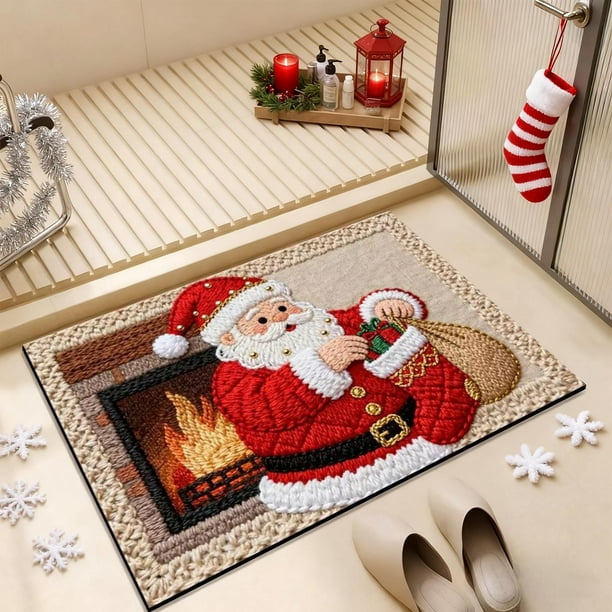 Alfombras de baño, alfombras para sala de estar, alfombra de área, alfombra de baño, alfombras de baño navideñas de punto, alfombras absorbentes, alfombras para pies de baño, alfombras para la puerta