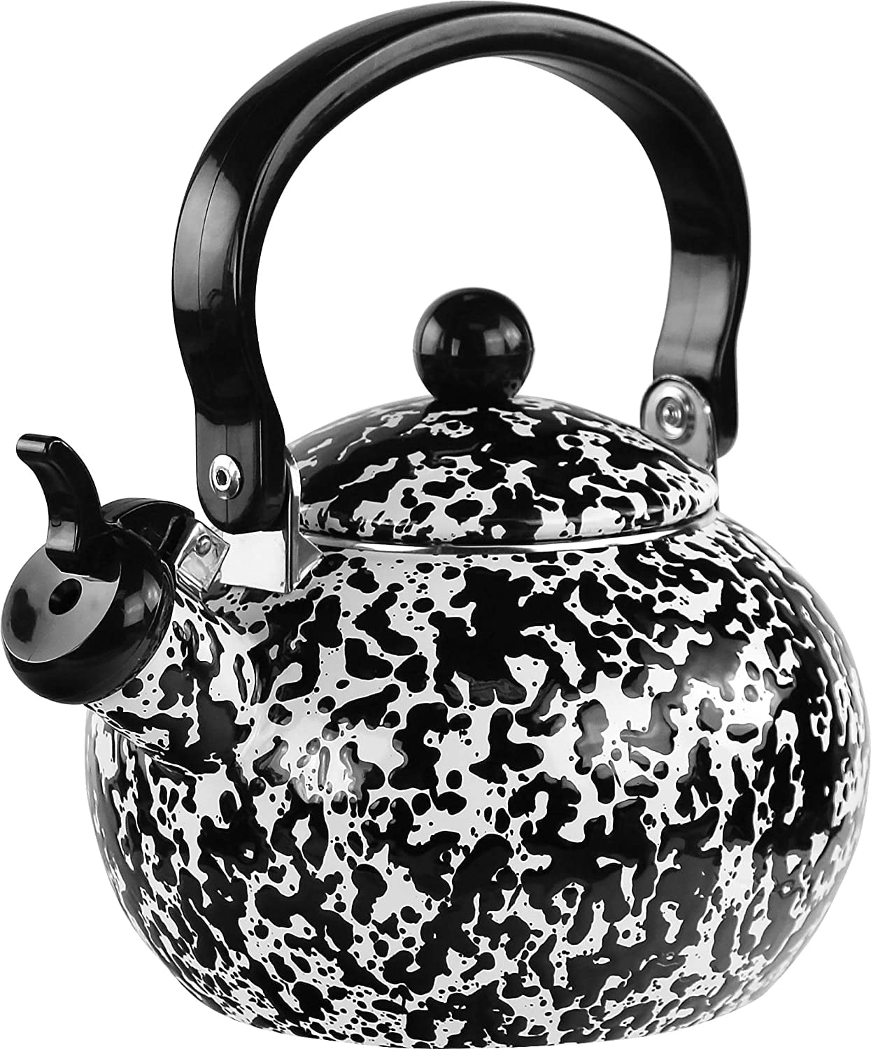 Black and White Enamel Teapot