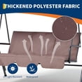 thumbnail image 3 of Chaise Balançoire de Porche Extérieure à 3 Places – Auvent Imperméable Réglable, Cadre en Acier Robuste, Coussins Résistants aux UV, Berceuse Capacité de 500 Lb – Patio, Jardin, Cour Arrière, Balcon – Brun Foncé, 3 of 7