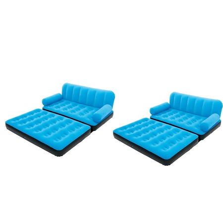 Bestway Multi-Max Inflatable Air Couch/Double Bed w/ AC Air Pump, Blue (2 (The Best Way To Finger A Woman)