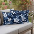 thumbnail image 4 of Pack of 2 Outdoor Pillow Covers 20x12 Inch Waterproof Navy Blue Spring Floral Throw Pillow Covers,Decorative Couch Pillow Shams Protectors Summer Flowers Watercolor Botanical Cushion Pillowcases, 4 of 8