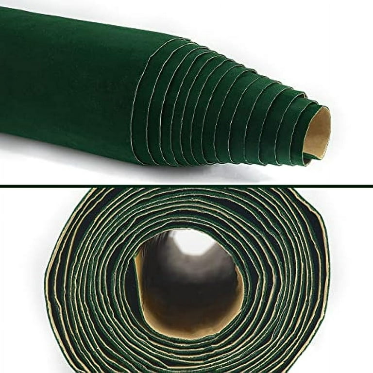 15.7x118inch Dark Green Self Adhesive Velvet Flocking Sheet Velvet Fabric  Drawer Liner for Jewelry Decoration