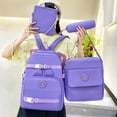 thumbnail image 3 of Rbaofujie Gym Bag Primary And Secondary School Backpack For The Start Of The School Season Four Piece Set With Large Capacity Canvas Backpack College Style Backp Book Bag Purple, 3 of 5