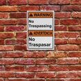 thumbnail image 5 of Industrial Caution Sign No Trespassing Sign (No Trespassing No Trespasar) 8 in" x 12 in" UV Resistant Indoor Outdoor Workplace Industrial Caution Warning Sign, 5 of 7