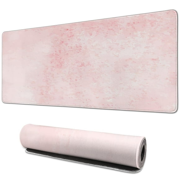 Grand Tapis de Bureau Rose, Tapis de Souris 4en1 TTG avec Tapis Ergonomique pour Bureau à Domicile Table Ordinateur-Rose Reste Positif