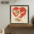 thumbnail image 2 of 2D Flat, 1Pc Frame Sign Valentine's Day Gift Cupid, Heart-shaped Background, Classical Romanticism Style Wall Art Paintings Ideal Gift For Living Room Bedroom Corridor Wall Decor Room Decoration, 2 of 9