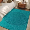 thumbnail image 4 of Teal Boho Area Rug 4x6 FT, Non Slip Kids Room Carpet, Farmhouse Abstract Geometric Aesthetic Art Washable Soft Floor Carpet Non-Shedding Throw Rug for Dorm Kitchen Study Room Home Office Bedside, 4 of 9