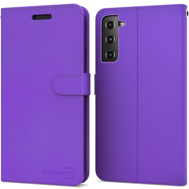 Coveron For Samsung Galaxy S21 5g Wallet Case Rfid Blocking Vegan Leather 6x Card Slot Holder Cover Flip Folio Phone Pouch Purple Walmart Com
