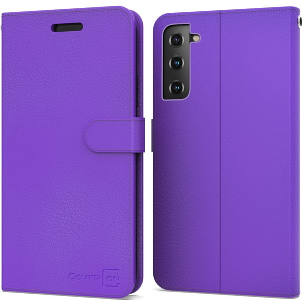 Coveron For Samsung Galaxy S21 5g Wallet Case Rfid Blocking Vegan Leather 6x Card Slot Holder Cover Flip Folio Phone Pouch Purple Walmart Com Walmart Com