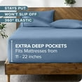 thumbnail image 5 of (4 pack) Bare Home Fitted Sheet - 24" Extra Deep Pocket - Premium 1800 Collection - Queen, Coronet Blue, 5 of 8