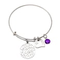 thumbnail image 2 of Xihbxyly Pulsera de Acero Inoxidable para Mamá con Piedra de Nacimiento de Doce Colores Que Se Puede Empujar y Tirar, 2 of 2
