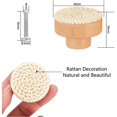 thumbnail image 3 of Jinsinto 8 Pcs Boutons d'Armoire en Bois Rotin Blanc Tiroirs Ronds pour Placards Commode avec Vis, 3 of 5