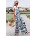 thumbnail image 4 of Women's White Wide Leg Leopard Print Jumpsuit Overalls, 4 of 7