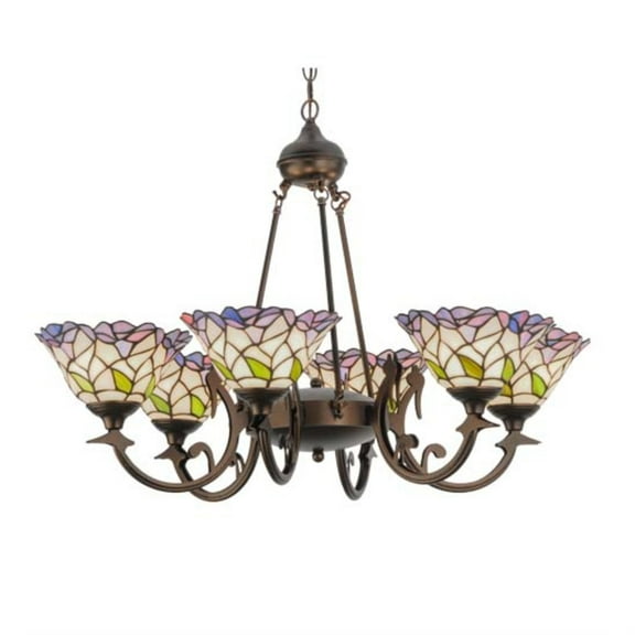 Meyda Tiffany 27398 Daffodil Bell 6 Light 33" Wide Chandelier - MultiColor