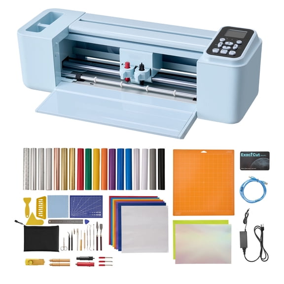 KFFKFF 12-inch Vinyl Cutting Machine with Button and Screen Controls, Includes Materials and Tool Kit, Over 5000 Built-in Design Options, Compatible with Mac, Windows, Android, and iOS