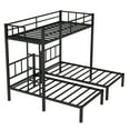 Bellemave Triple Bunk Bed Twin XL over Twin and Twin Metal Bunk Bed