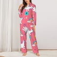 thumbnail image 2 of Easygdp Yoga Unicorn Women's Long-Sleeve Shirt and Full-Length Bottom Pajama Set,Two Piece Loungewear Soft Pajama Top and Pants Pjs Sleepwear-Large, 2 of 7