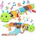 thumbnail image 1 of Juguete sensorial para bebés, oruga de peluche con espejo musical y sonajero, juguete para recién nacidos de 0 a 12 meses, niños y niñas, 56 cm., 1 of 4