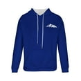 thumbnail image 4 of Men's Graphic Print Hoodies Long Sleeve Drawstring Hoodie Pullover Sweatshirt Outdoor Sports Loungewear Lightweight Sweater Pullover Tops Blue L, 4 of 5