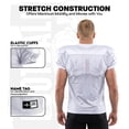 thumbnail image 3 of Exxact Sports Men’s Football Practice Jersey - Pro-Style, Lightweight & Breathable Mesh Football Jersey For Men (White, Adult 2XL / 3XL), 3 of 7