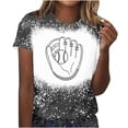 thumbnail image 1 of Camisas de Mujer Casual Impreso Cuello Redondo Manga Corta Superior, Blusa de Moda para Uso Diario Y de Fiesta, 1 of 4