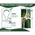 thumbnail image 3 of Olive Green and Gold Shower Curtain Modern, Boho Mid Century Shower Curtains for Bathroom Decor MCM Minimalist Leaf Simple Bath Curtain Set, Waterproof Fabric, 36" W x 72" L, 3 of 5