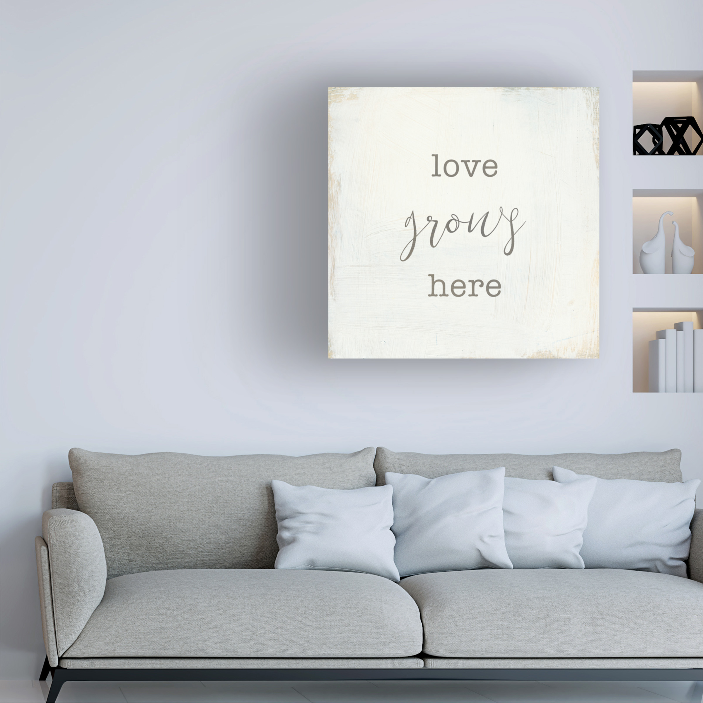 Trademark Fine Art 'Home Sweet Home III Script' Canvas Art by Wild Apple Portfolio