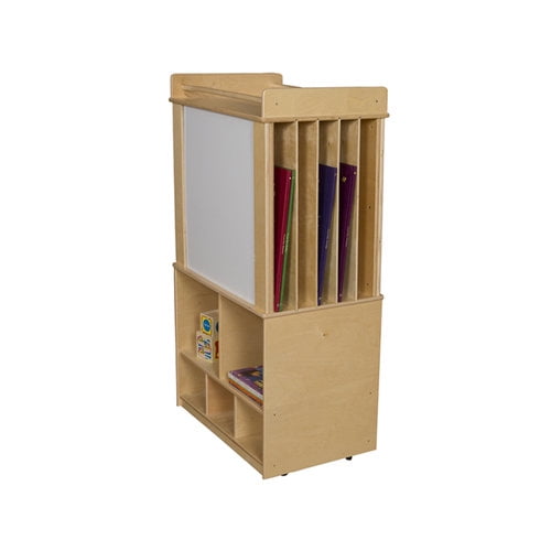 Wood Designs Store-It-All Teaching Center Double Sided 3 Compartment Cubby with Trays