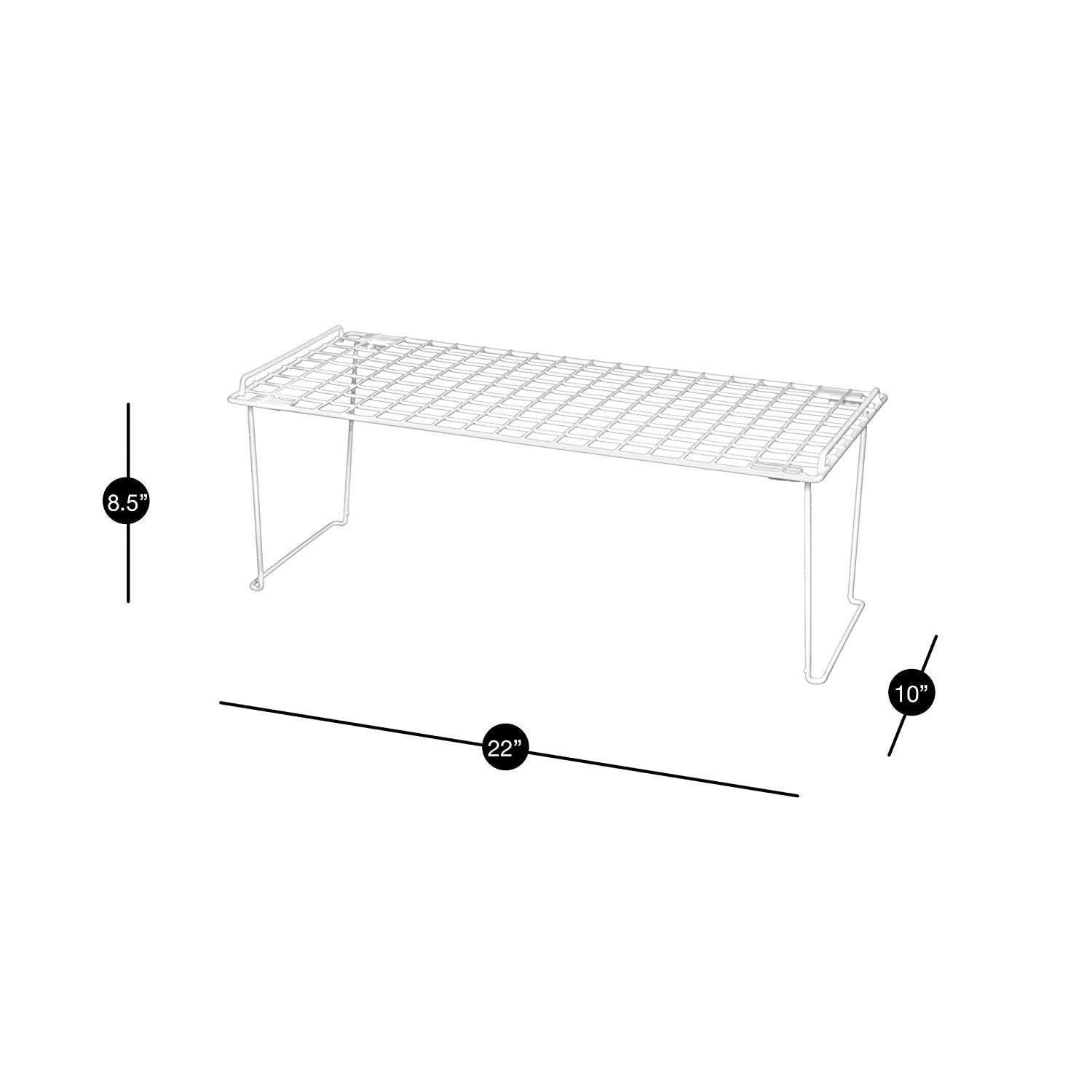 Smart Design Stacking Cabinet Shelf Rack - Large - 16 x 10 Inch -  White