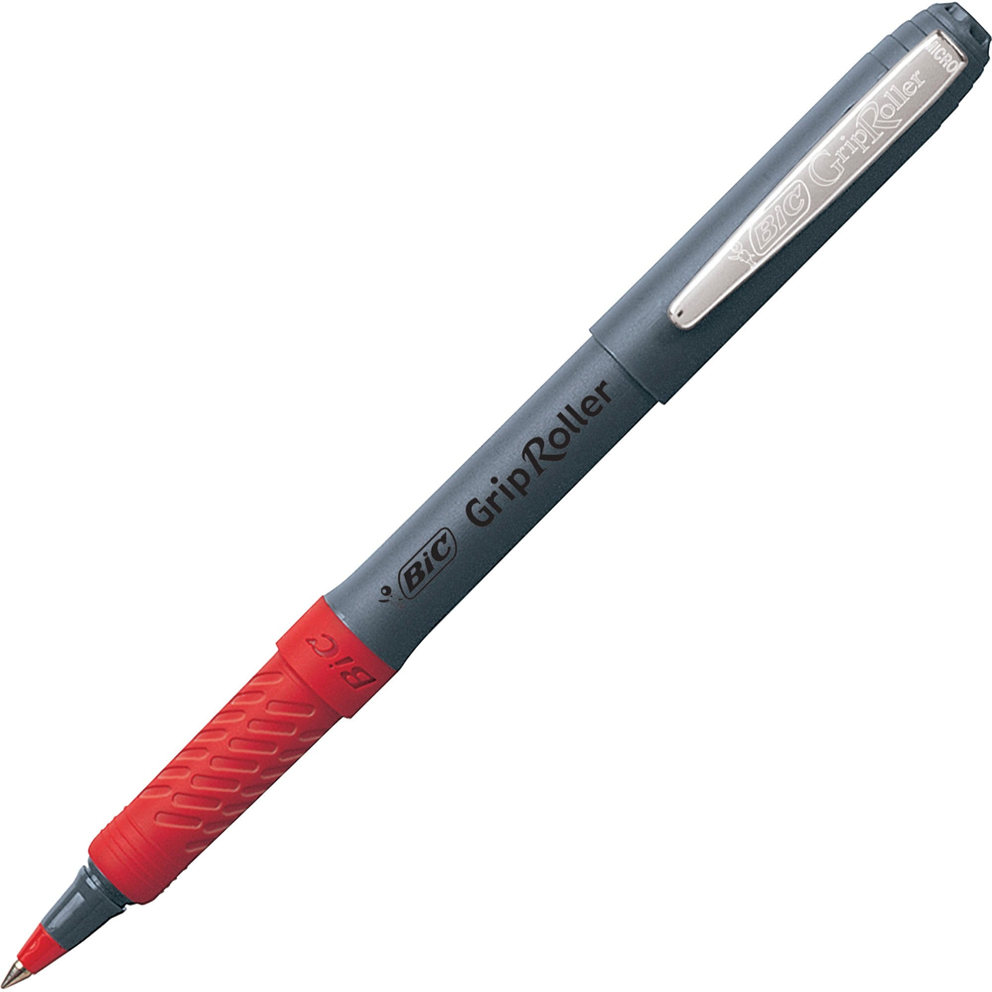 Red Ink Grip Roller Ball Stick Pen Dozen Micro Fine Sold as 1 Dozen