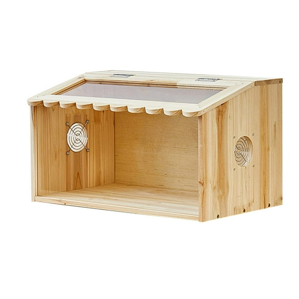 Caja incubadora para pollitos Jaula para codornices Fácil montaje Suministros Caja de cría de madera para Longitud 60 cm